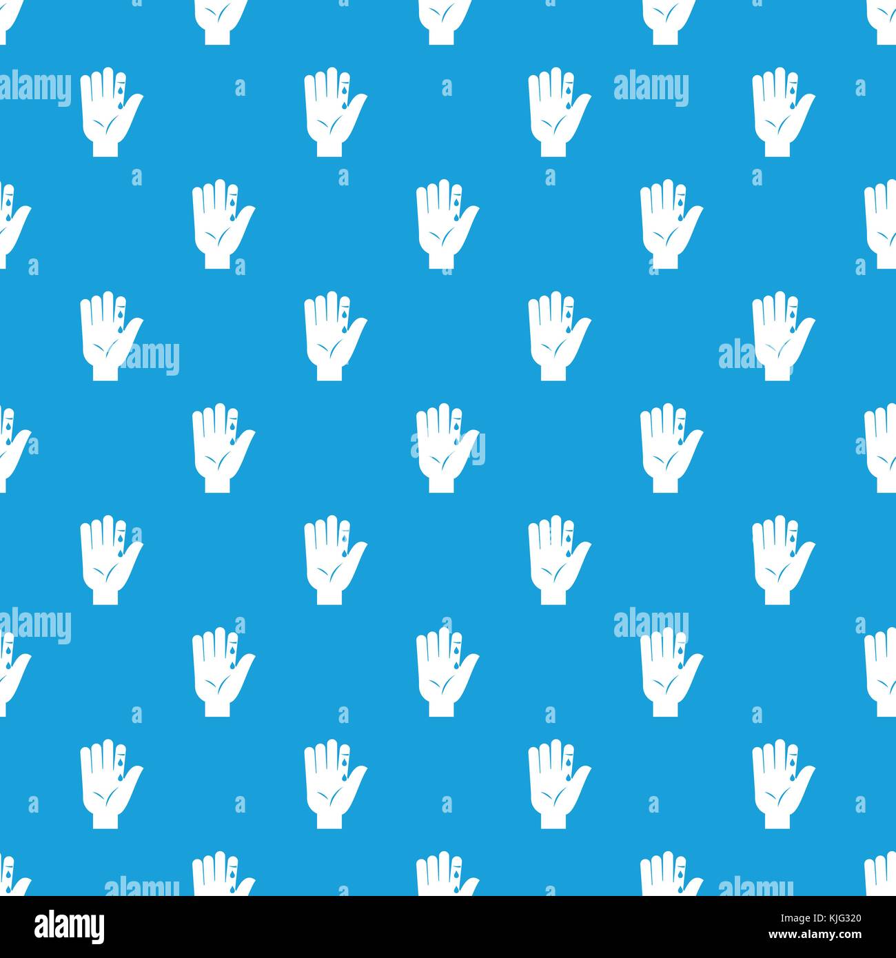 Finger With Blood Dripping Pattern Seamless Blue Stock Vector Image