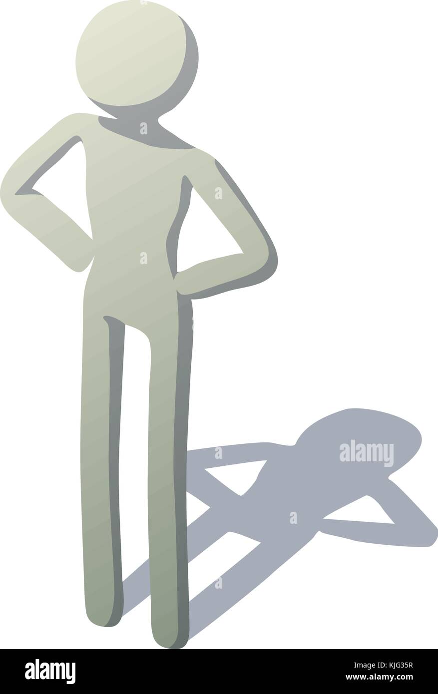 Stick man standing icon, isometric style Stock Vector