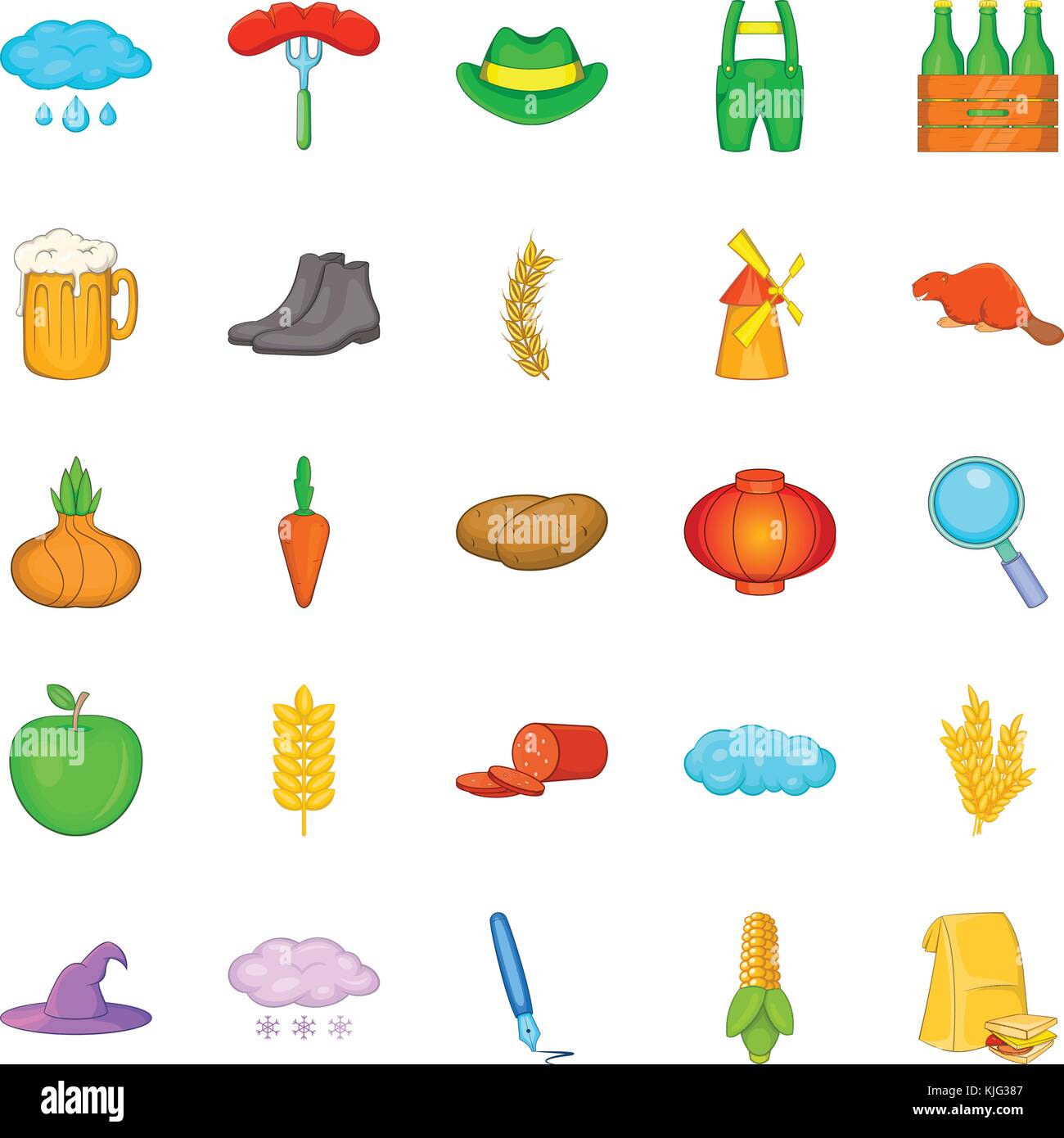 Autumn icons set, cartoon style Stock Vector Image & Art - Alamy