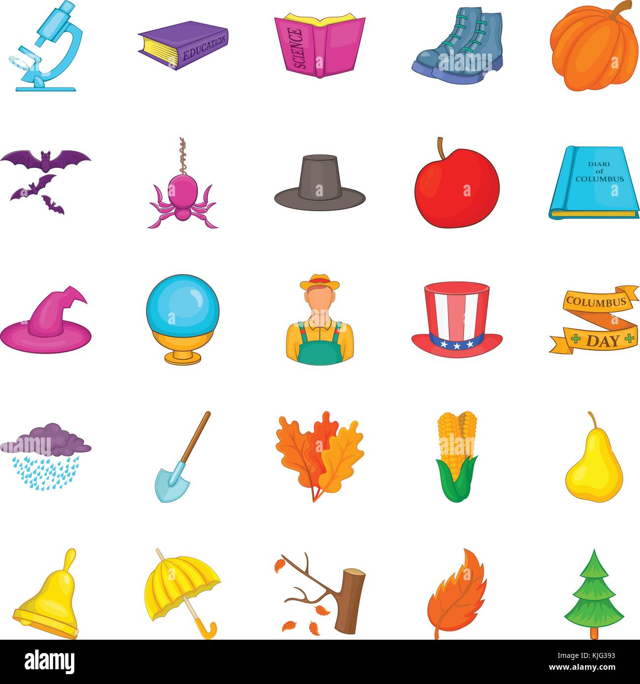 Autumn weahter icons set, cartoon style Stock Vector Image & Art - Alamy