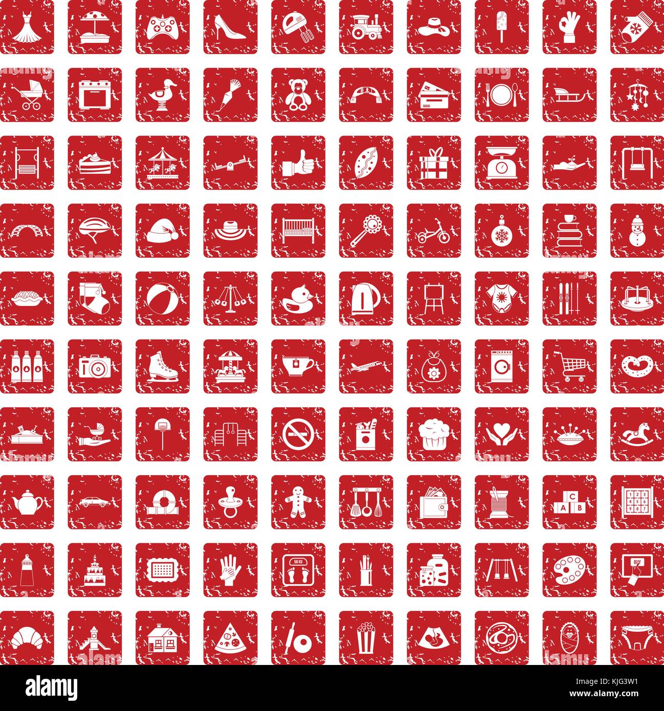 100 mother and child icons set grunge red Stock Vector Image & Art - Alamy