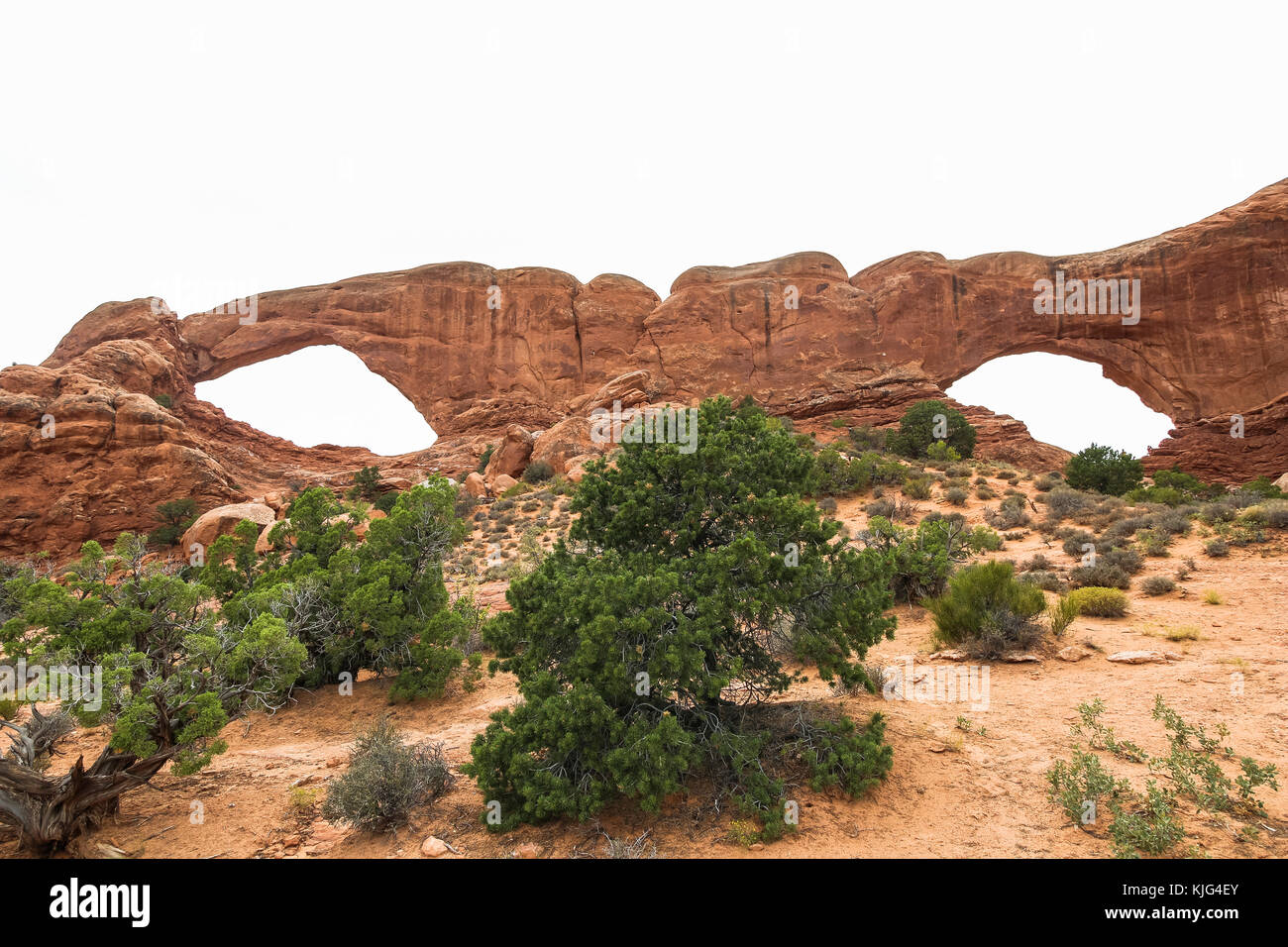 North and South Window in Arches National Park, Utah Stock Photo