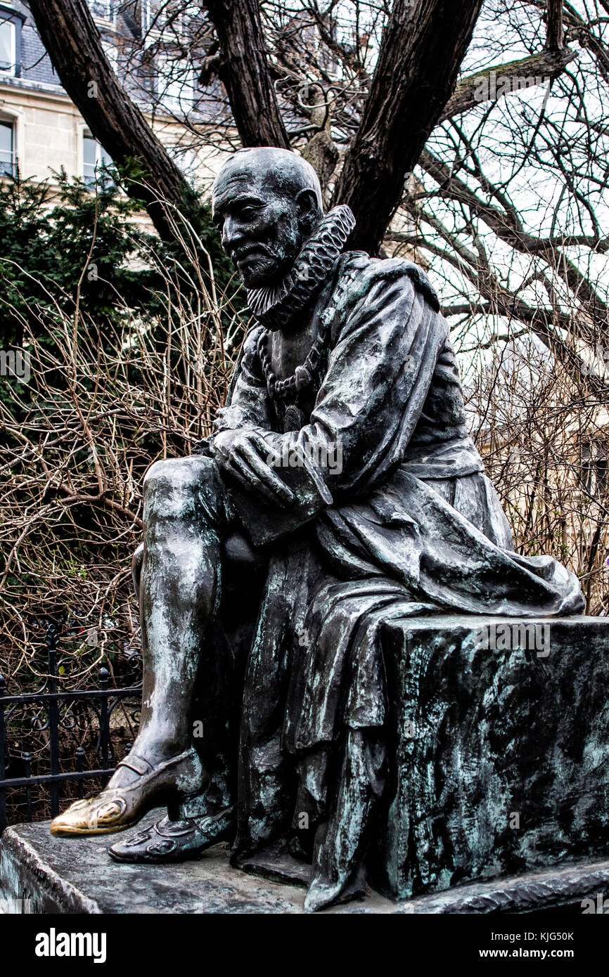 Statue of Montaigne. Paris, France Stock Photo Alamy