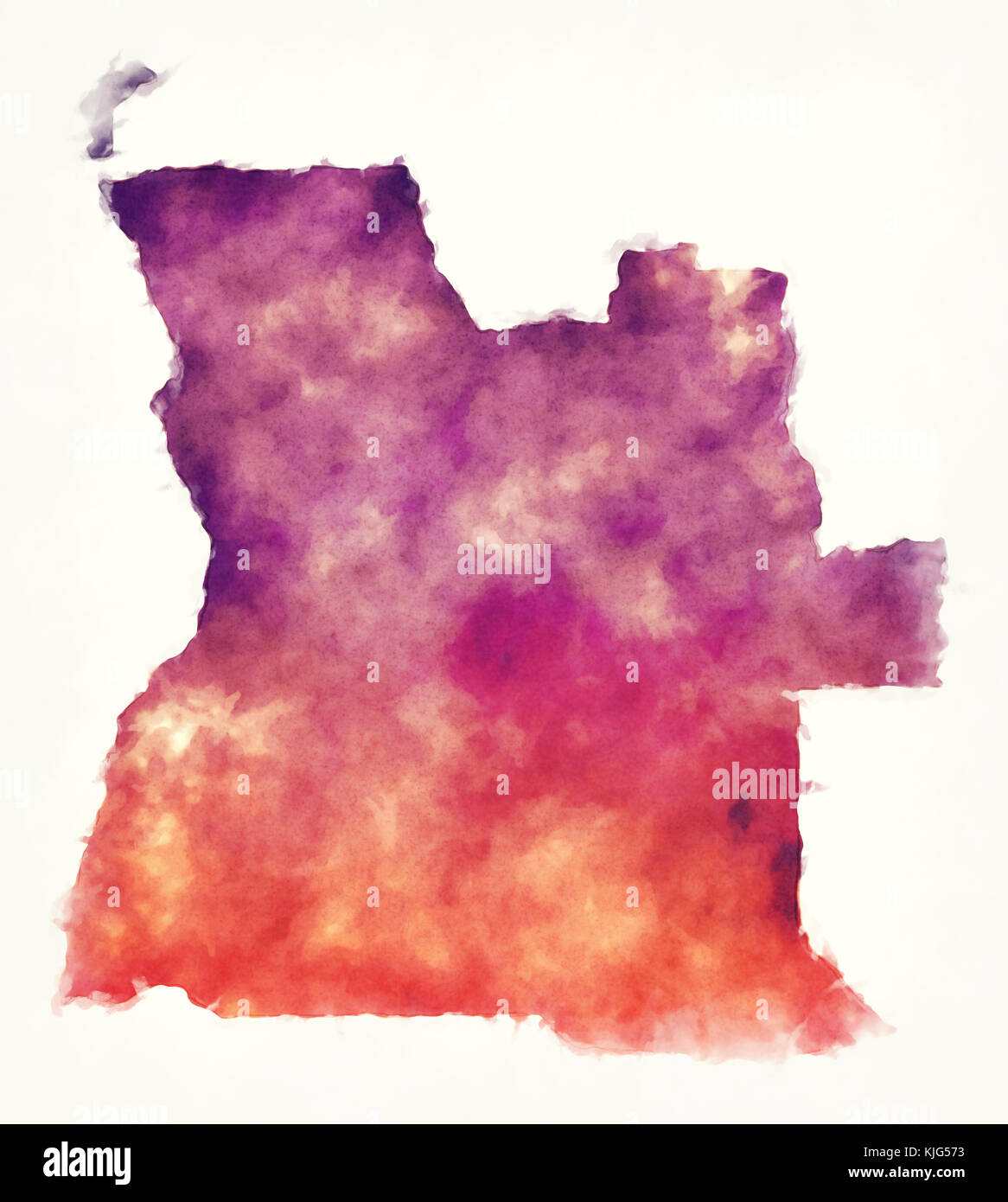 Angola watercolor map in front of a white background Stock Photo - Alamy