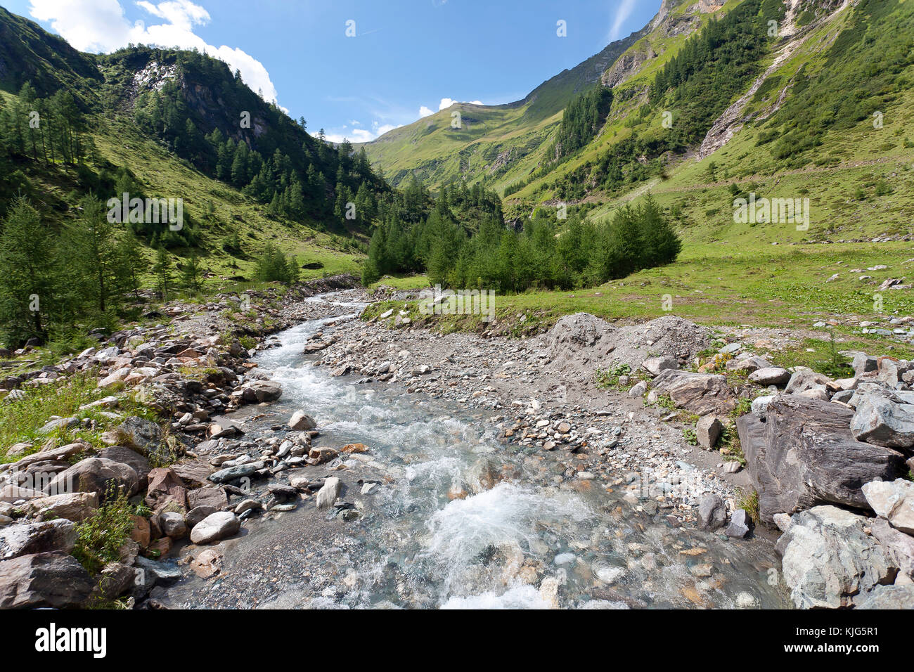 Austria, Pinzgau, Rauris, Krumtal, Krumlbach brook Stock Photo