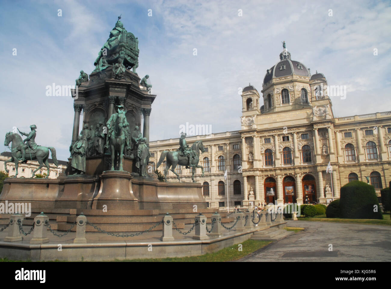 Vienna, Austria - July 11: Museum of Art History (Kunsthistorisches Museum) and Maria-Theresia monument Stock Photo