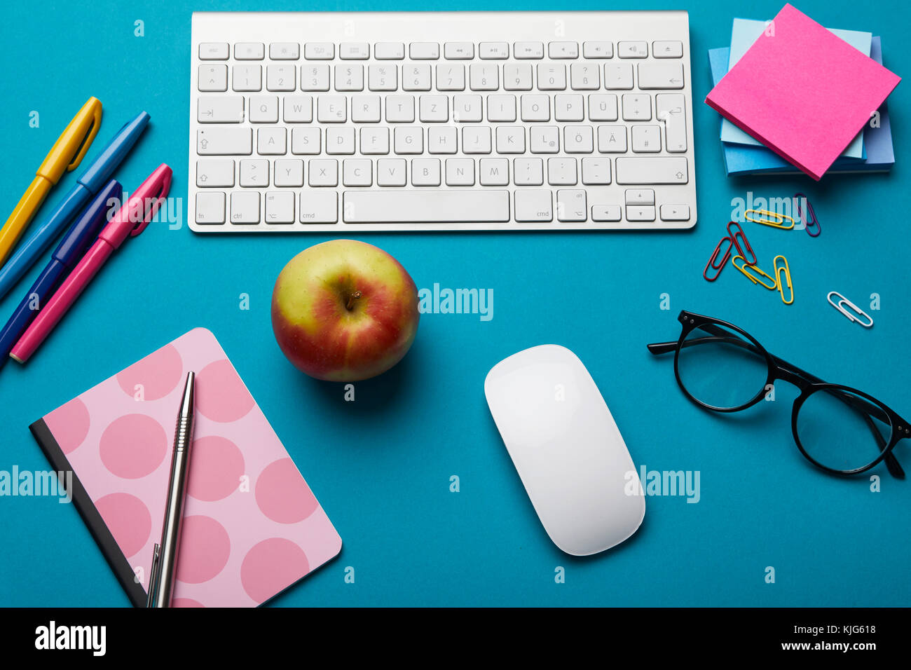 Office utensils on desk Stock Photo Alamy