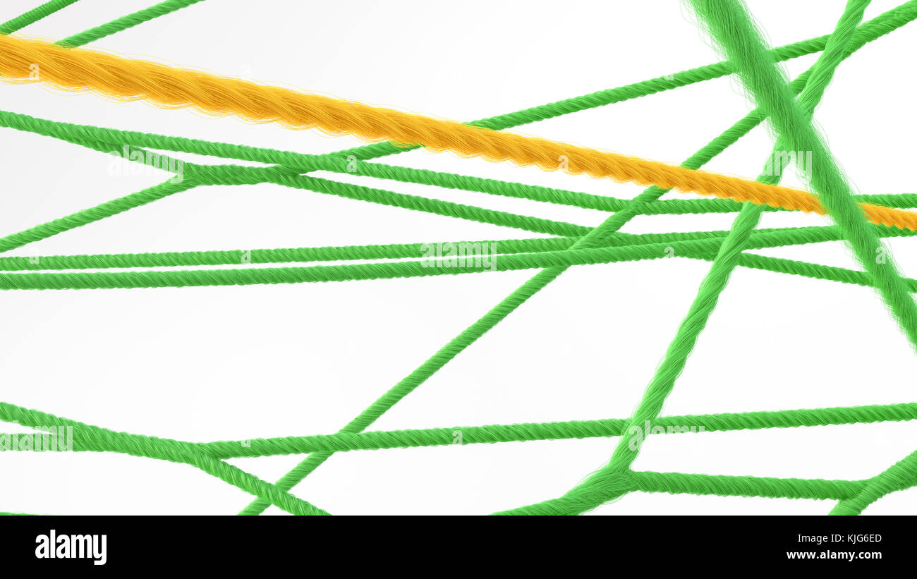 Network of strings, 3d rendering Stock Photo