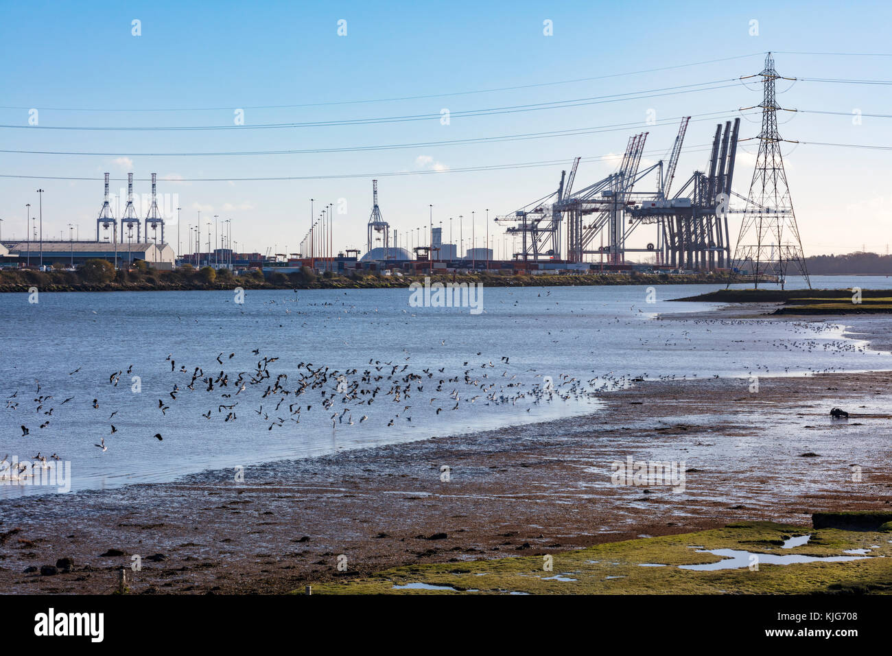 Southampton Docks, River Test, England, UK Hampshire, United Kingdom Stock Photo