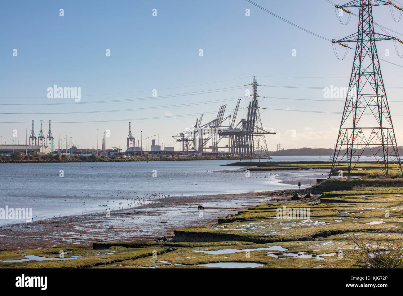 Southampton Docks, River Test, England, UK Hampshire, United Kingdom Stock Photo