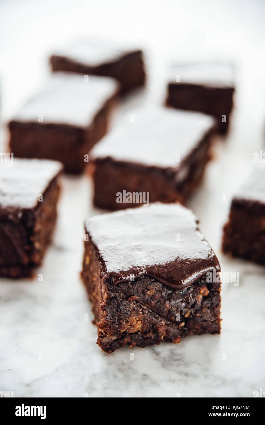 Healthy brownies, made of sweet potato, medjool dates,cacao,maple syrup