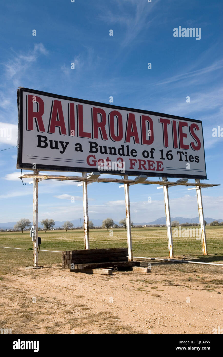 Railroad ties for sale in the Southwestern USA Stock Photo Alamy