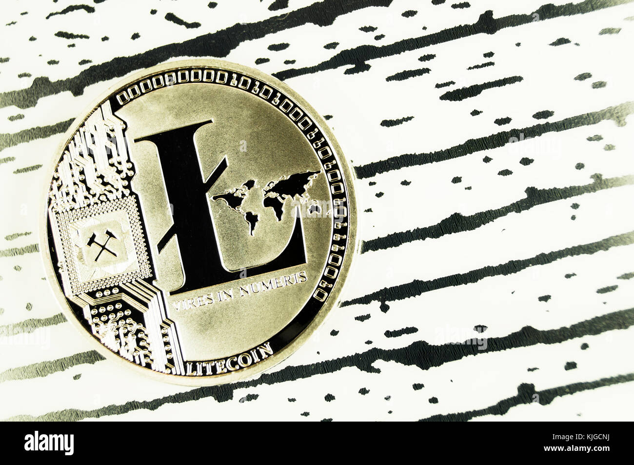 Litecoin is a modern way of exchange and this crypto currency is a convenient means of payment in the financial and web markets Stock Photo