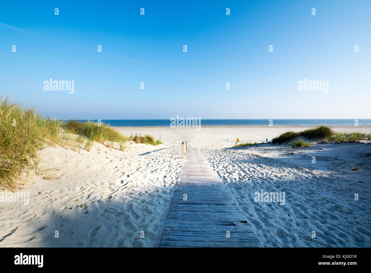 Germany, Lower Saxony, East Frisian Island, Juist, dune and beach landscape Stock Photo