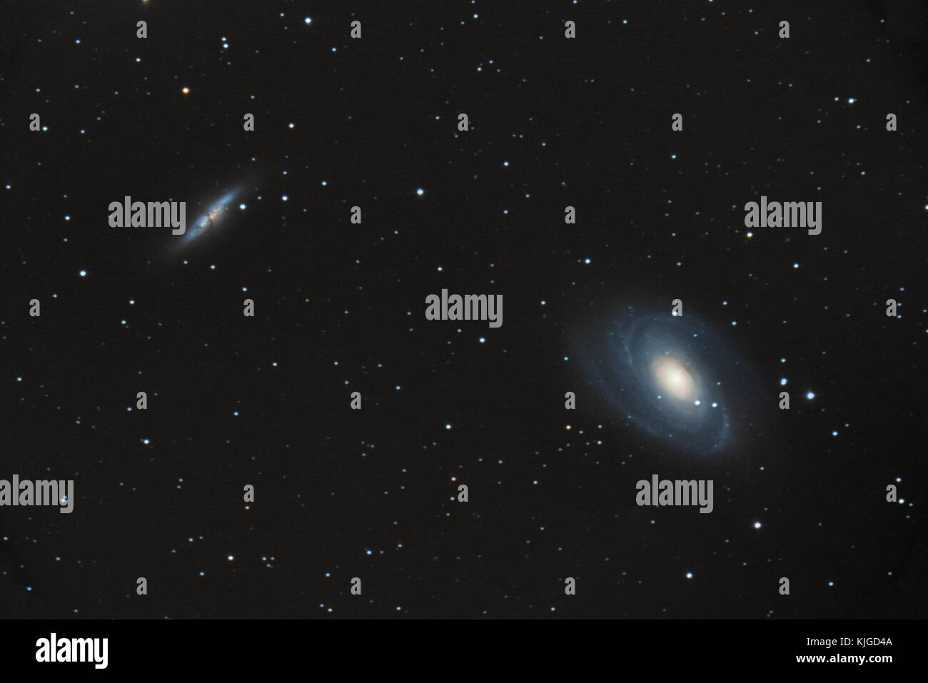Astronomic photography of M81 and M82 galaxies Stock Photo