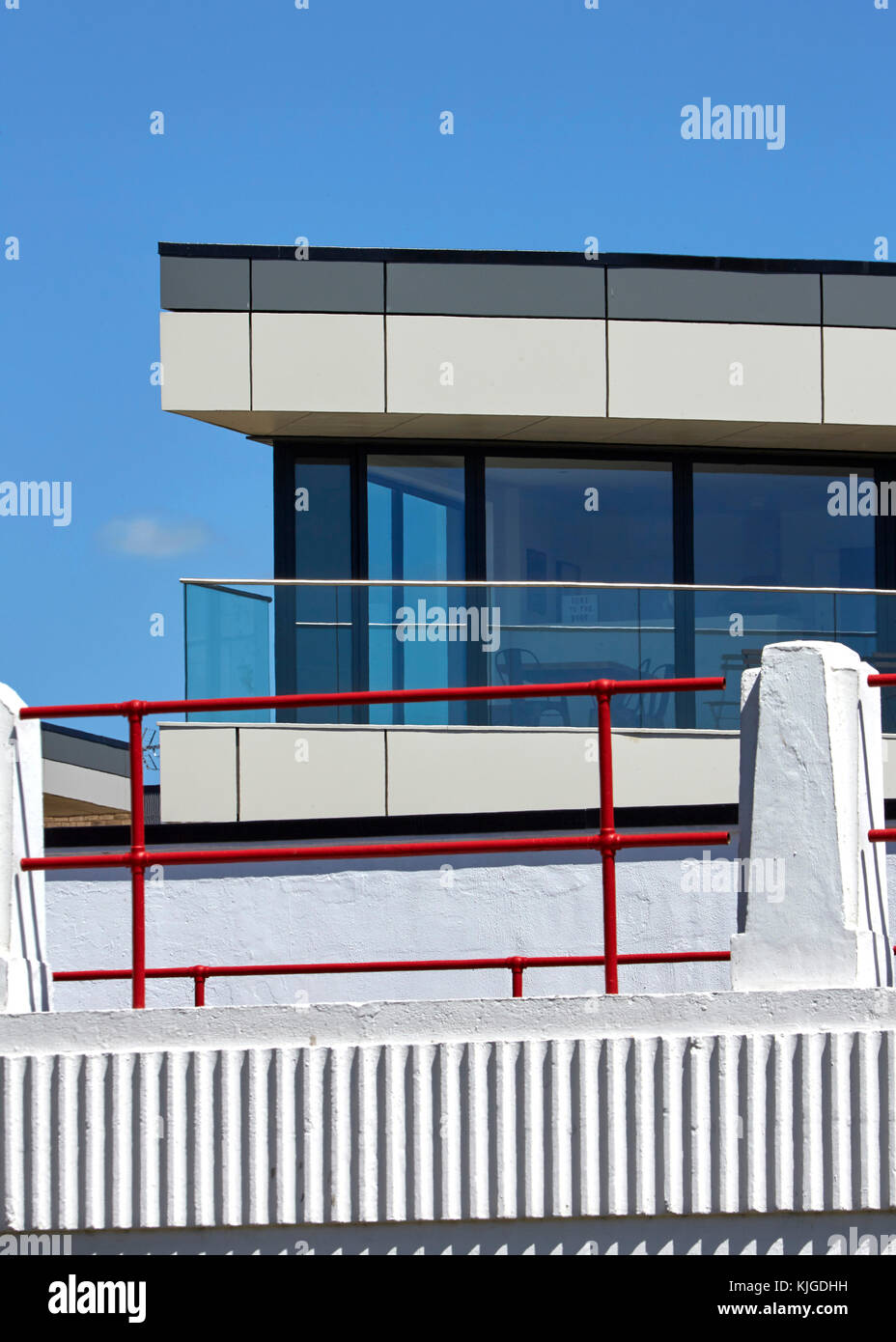 Detail shot juxtaposing old and new features. Walthamstow Stadium