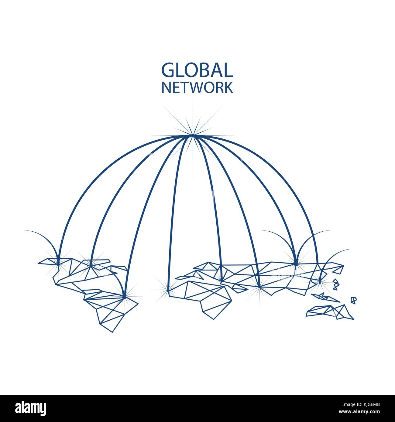 World map lines long Cut Out Stock Images & Pictures - Alamy