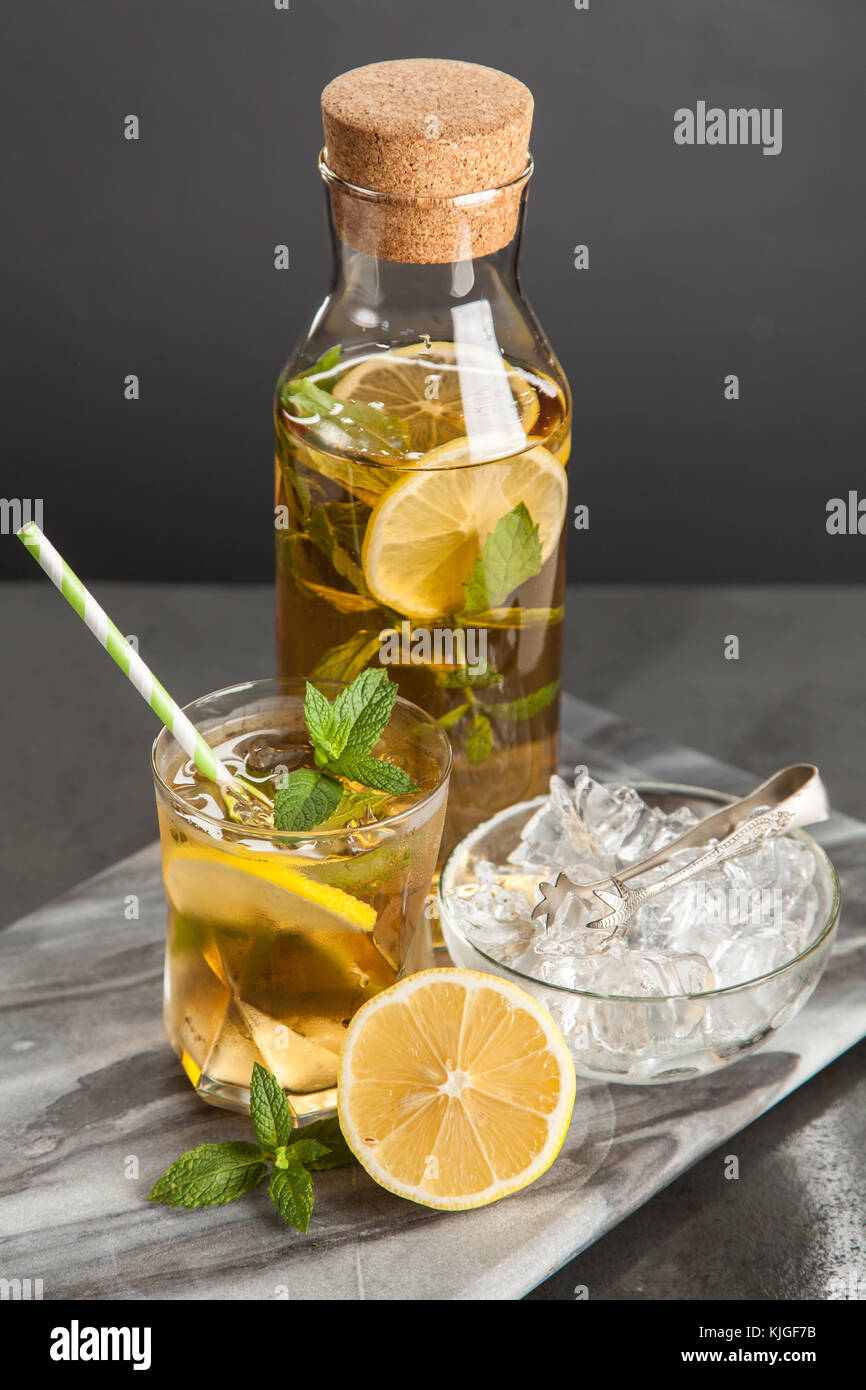 Elf Tea Ice tea with lemon and mint Stock Photo - Alamy