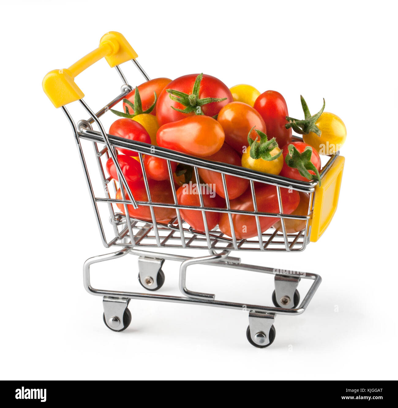 Fresh red tomatoes in a basket on a white background. with clipping ...