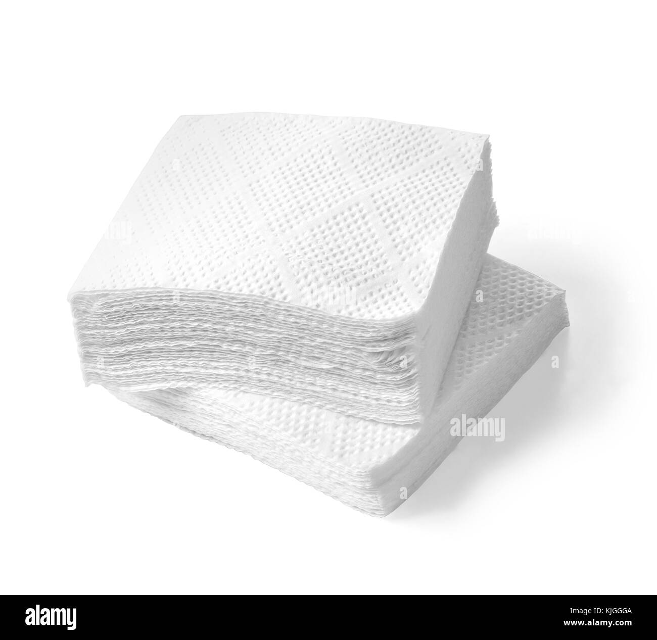 Paper napkins isolated on a white background. with clipping path Stock