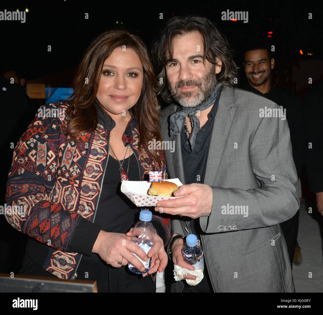 MIAMI BEACH, FL - FEBRUARY 26: Celebrity cook and author Rachael Ray with her husband John M. Cusimano attend Burger Bash at the 2016 Food Network & Cooking Channel South Beach Wine & Food Festival Beachside at The Ritz Carlton on February 26, 2016 in Miami Beach, Florida  People:  Rachael Ray, John Cusimano Stock Photo