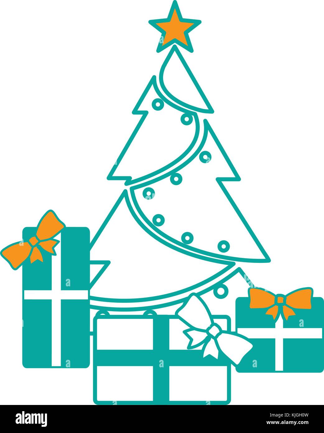 Pine tree of merry christmas and decoration theme Isolated design ...