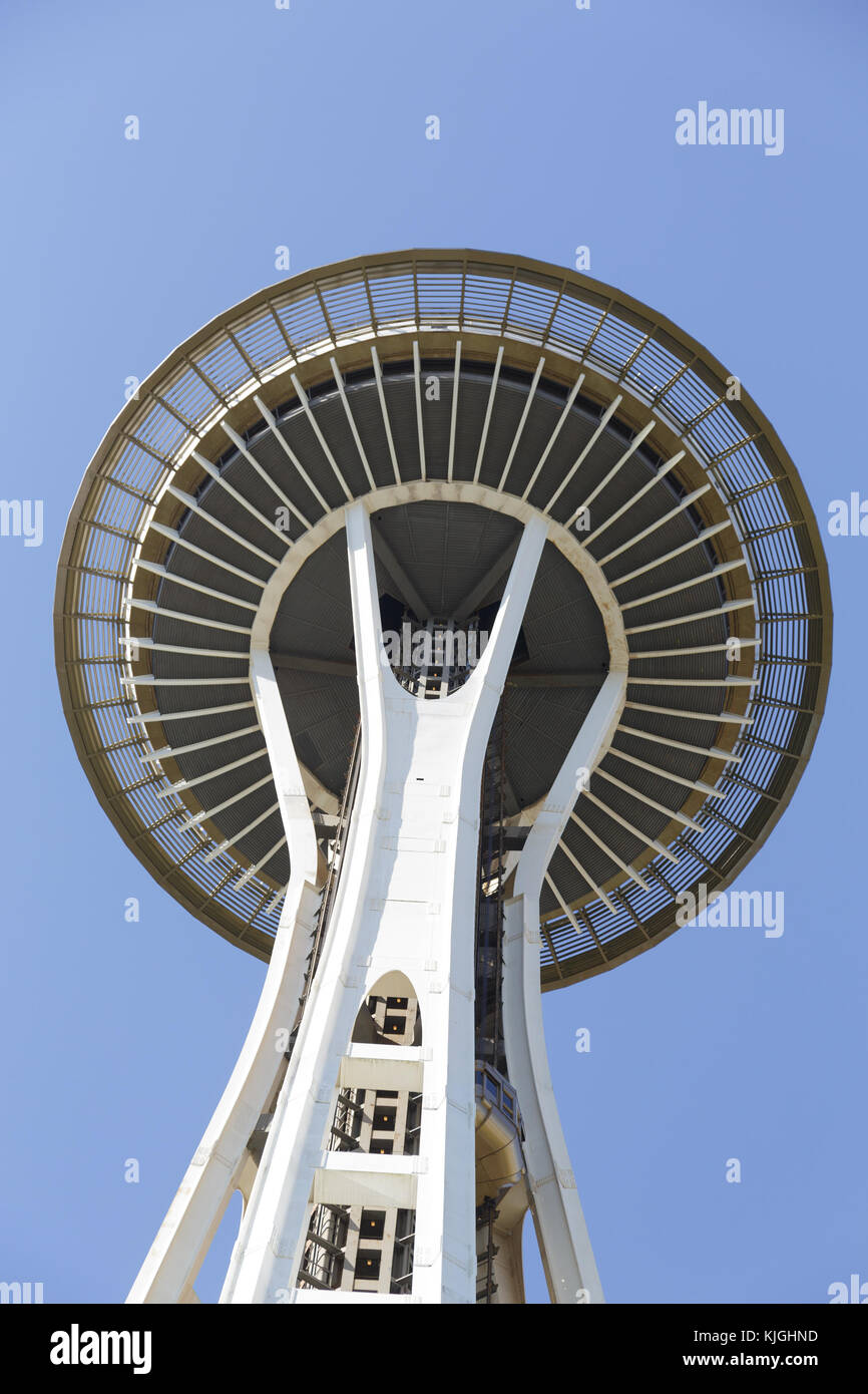 Space Needle from Below Stock Photo