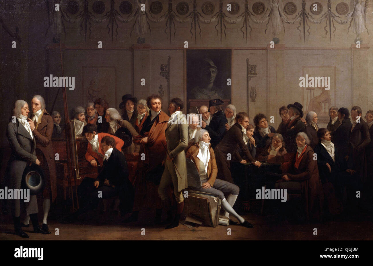 Louis-Léopold Boilly  -    The Workshop of Isabey and Artists of the Same Period   1798 Paris, Louvre museum Stock Photo