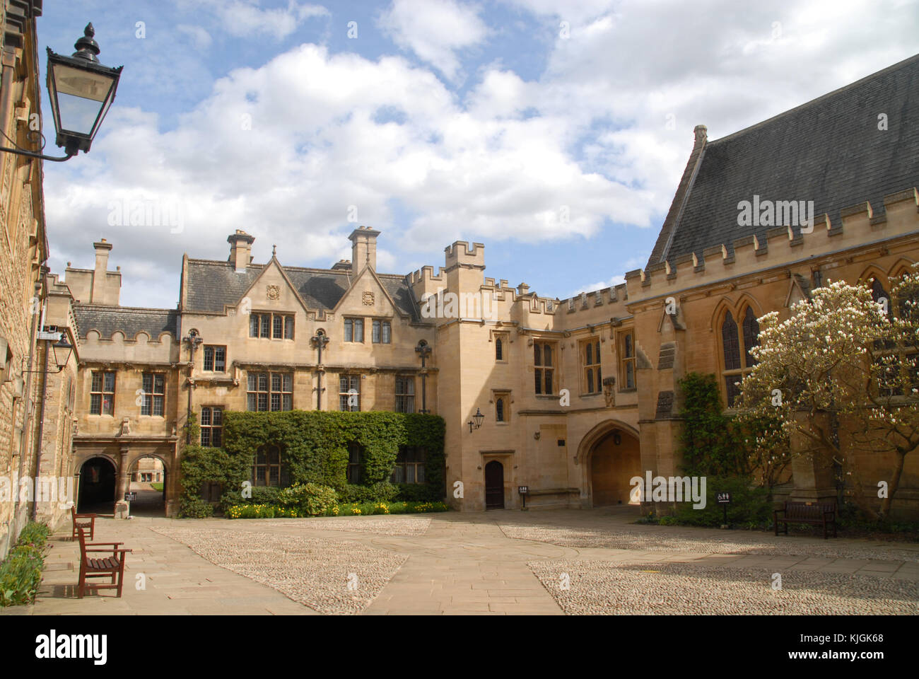 Oxford, United Kingdom - April 12, 2015: Front Quad at Merton College Stock Photo