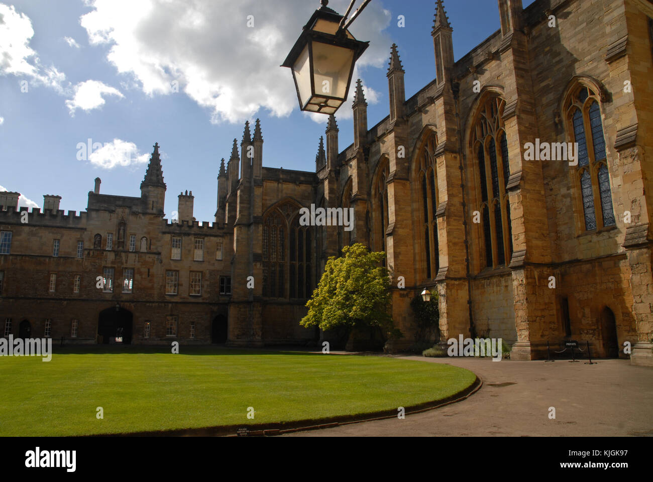 Oxford, United Kingdom - May 18, 2015: Front Quad at New College Stock Photo