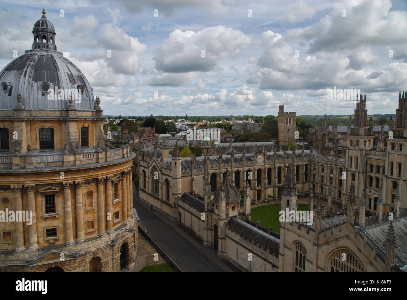 View of Radcliffe Camera and All Souls College from University Church, Oxford Stock Photo