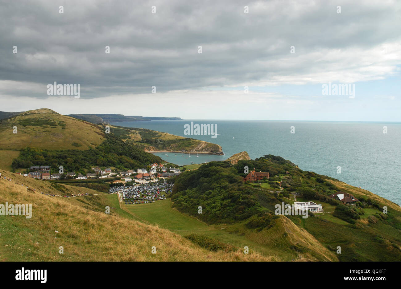 View of West Lulworth and Lulworth Cove, Dorset, United Kingdom Stock Photo