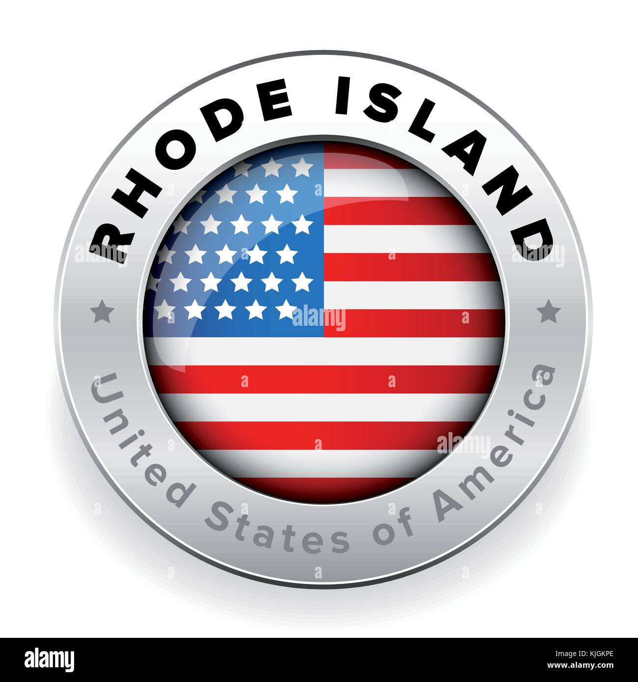 Rhode Island Usa flag badge button Stock Vector