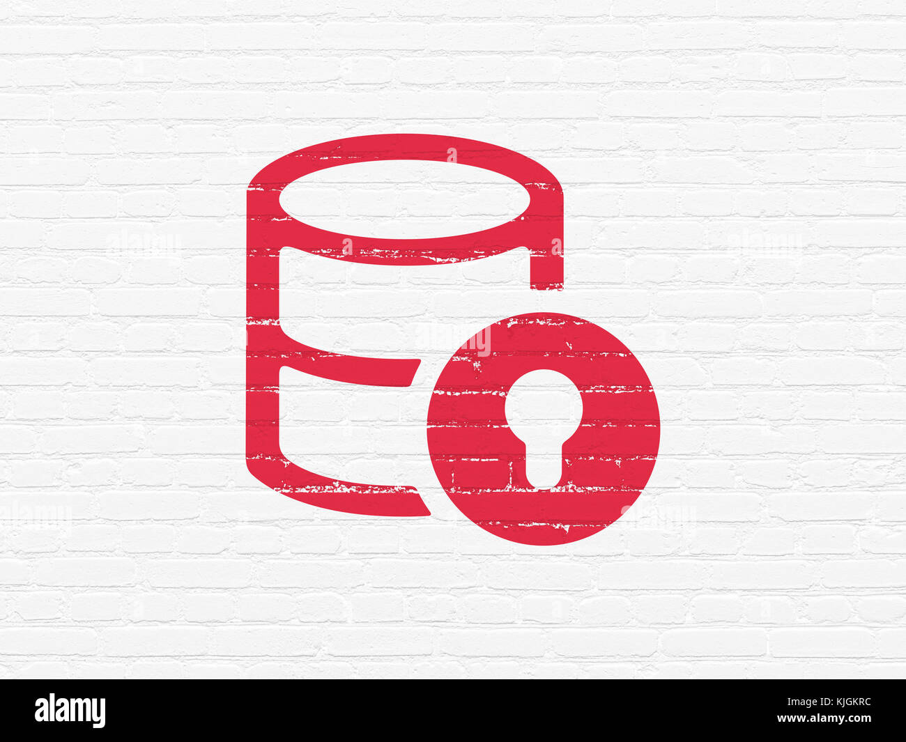 Database concept Database With Lock on wall background Stock Photo Alamy