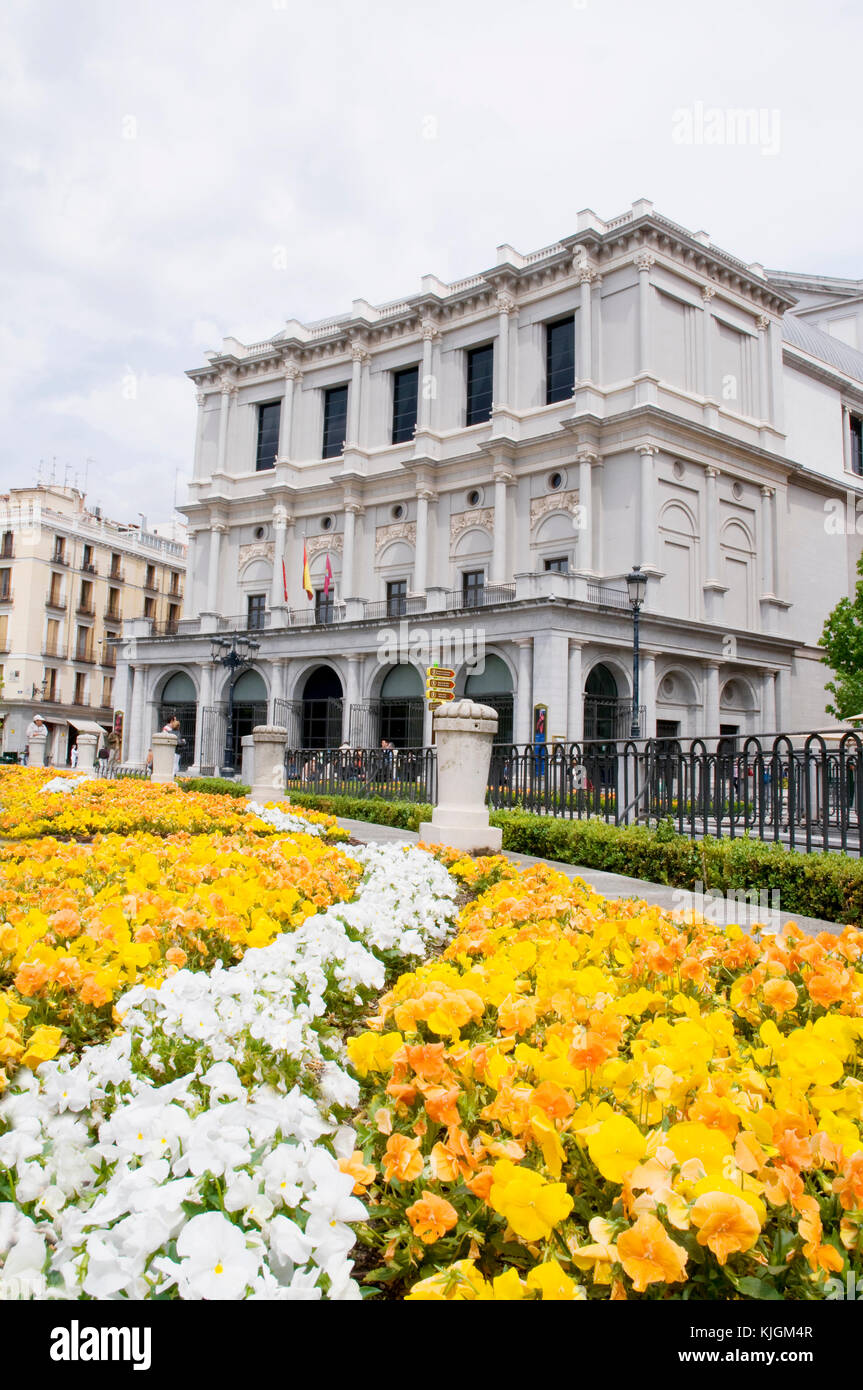 Royal Theater. Oriente Square, Madrid, Spain. Stock Photo