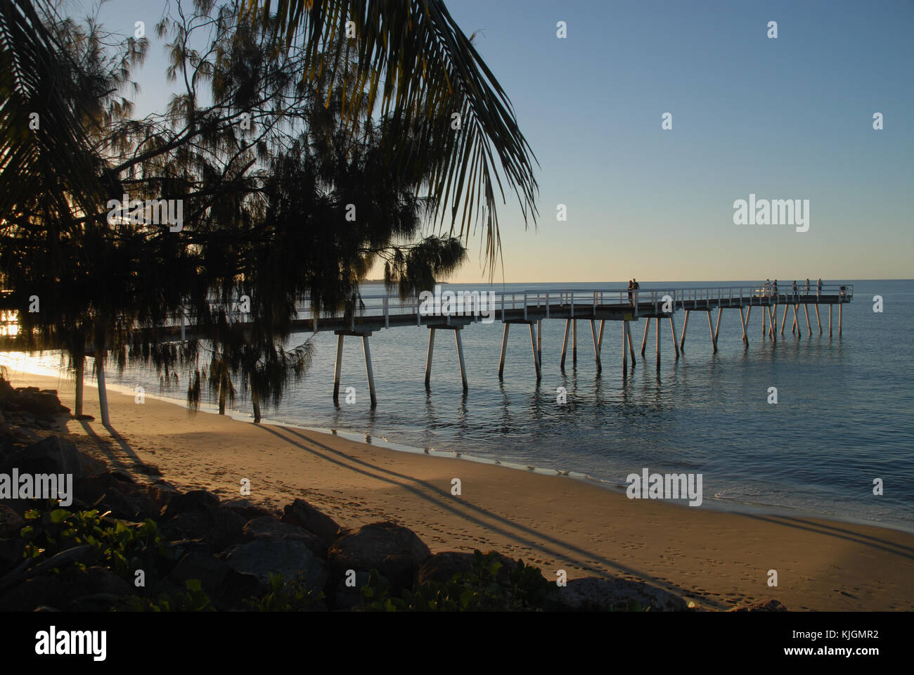 Urangan Pier in Hervey Bay, Australia, at sunset Stock Photo Alamy