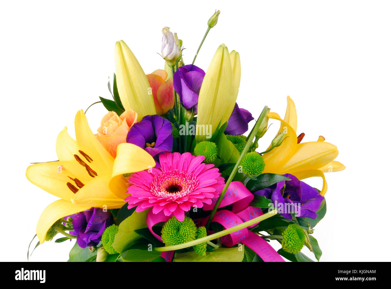 bouquet of flowers happy birthday Stock Photo Alamy