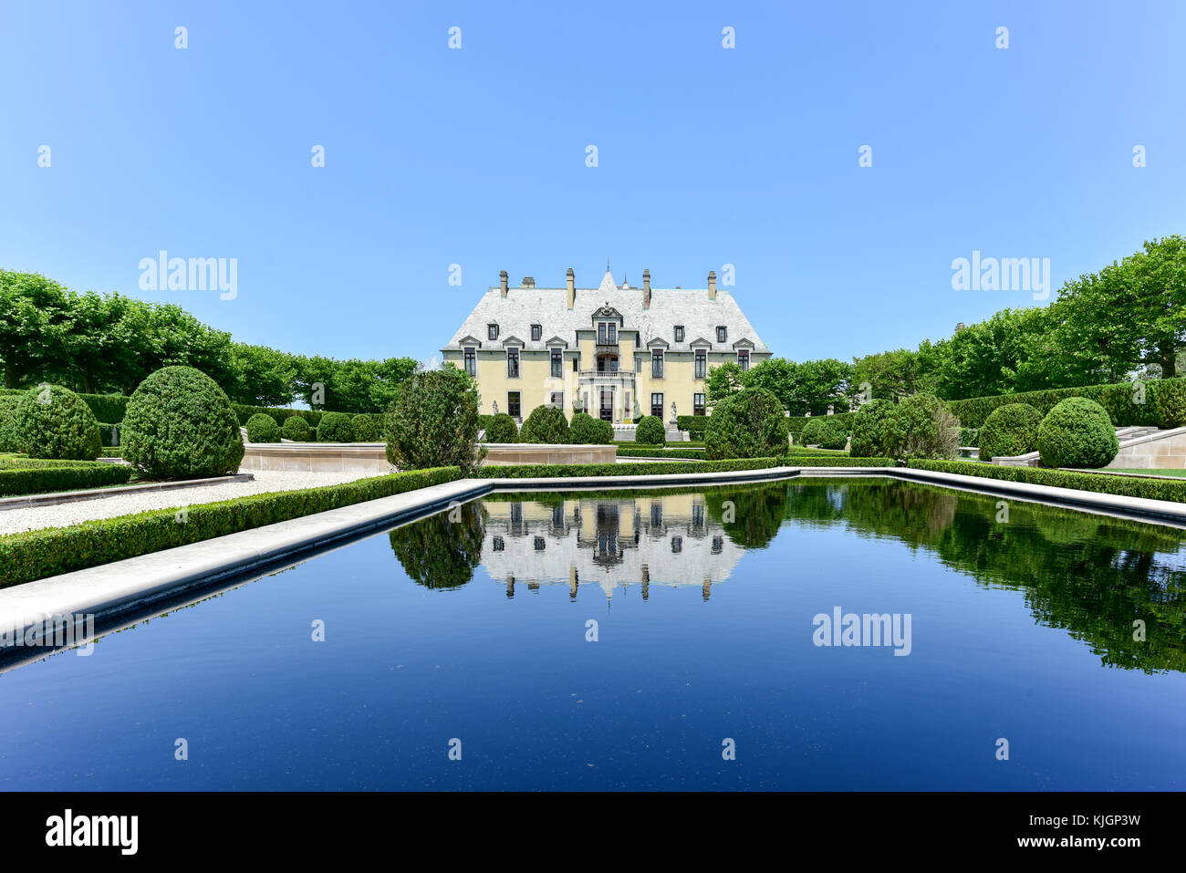 Oheka Castle in Huntington, New York. One of many among the Gold Coast Mansions of Long Island. Stock Photo