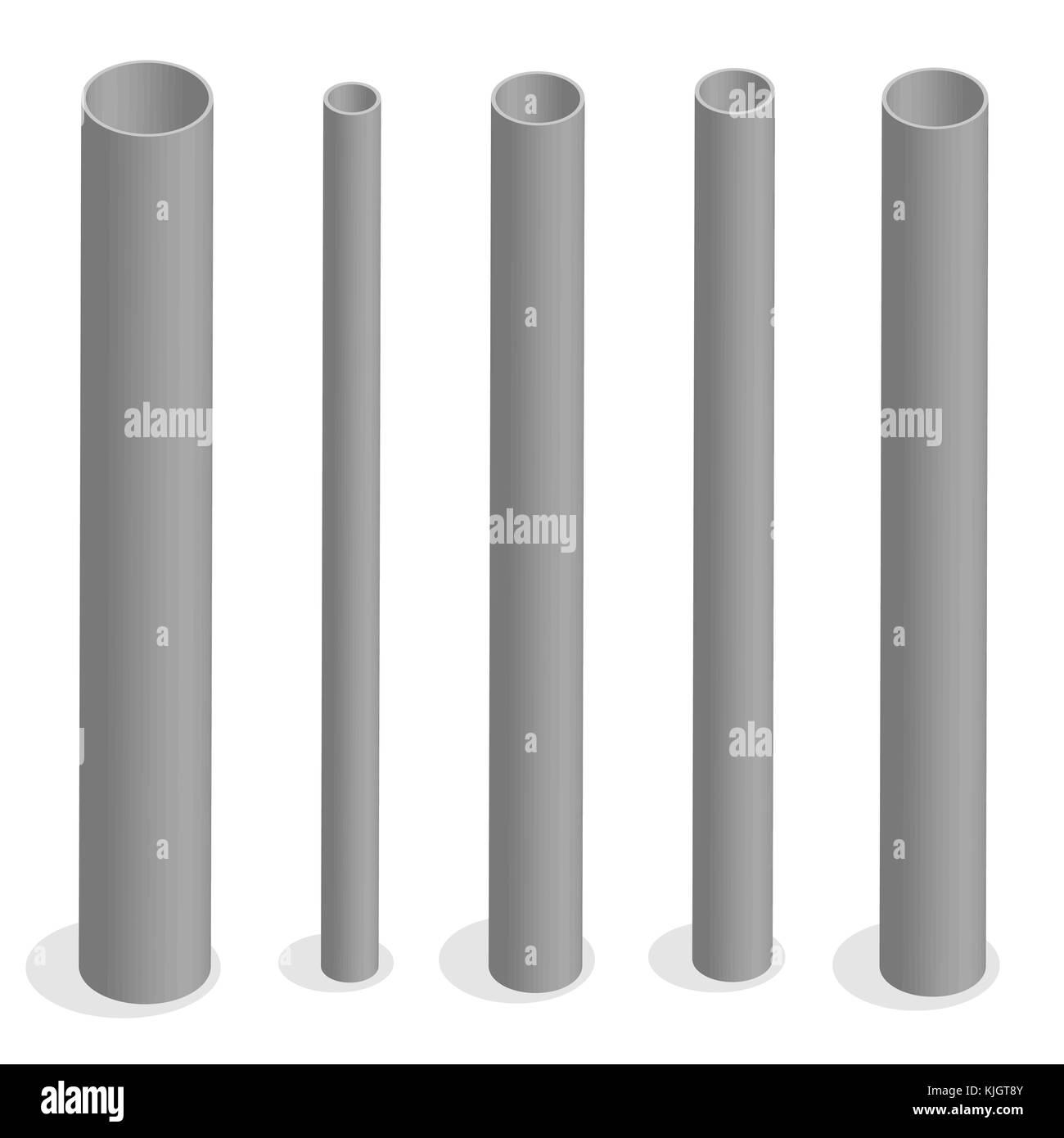 Steel pipe isolated on white background. Design elements for the