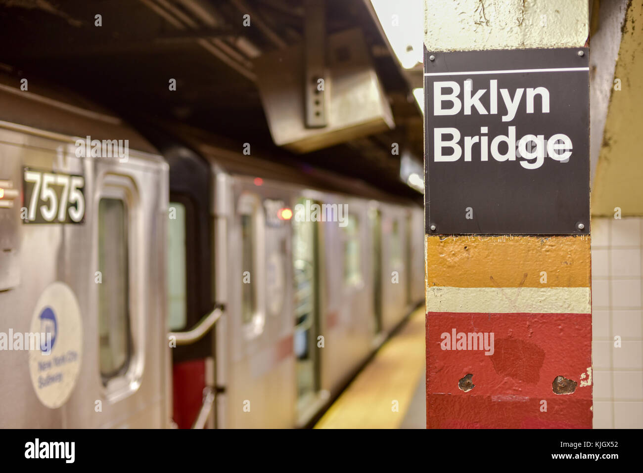 New York, USA May 30, 2015 Brooklyn Bridge City Hall Subway Station