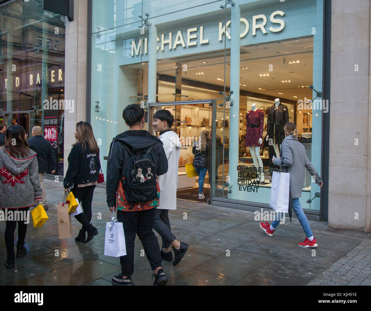 Handbags on display at the Michael Kors boutique within Macy's in New York  on Tuesday, August 4, 2015. First-quarter sales and profits for Michael  Kors handbag designer beat analysts' expectations, albeit low