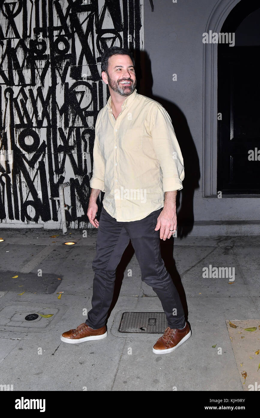 West Hollywood, Ca, USA. 24th November, 2017. Tony Romo and Jimmy Kimmel had dinner together at Craigs Restaurant in Weho Credit: Vernon Lamb/Alamy Live News Stock Photo