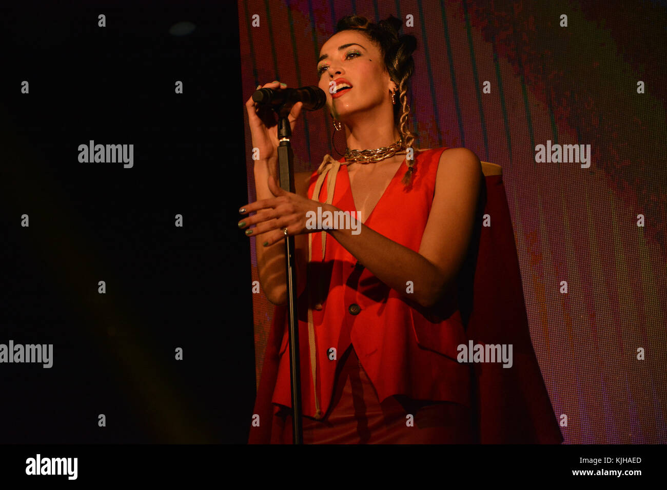 Naples, Italy. 24th November, 2017. Nina Zilli perform on stage on November 24, 2017 in Naples, Italy. Credit: Mariano Montella/Alamy Live News Stock Photo