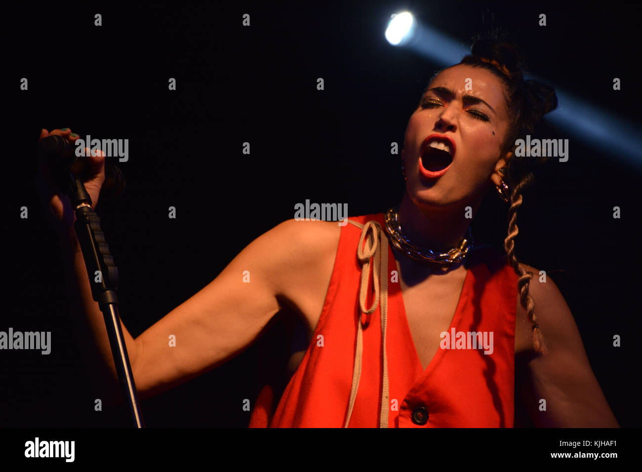 Naples, Italy. 24th November, 2017. Nina Zilli perform on stage on November 24, 2017 in Naples, Italy. Credit: Mariano Montella/Alamy Live News Stock Photo