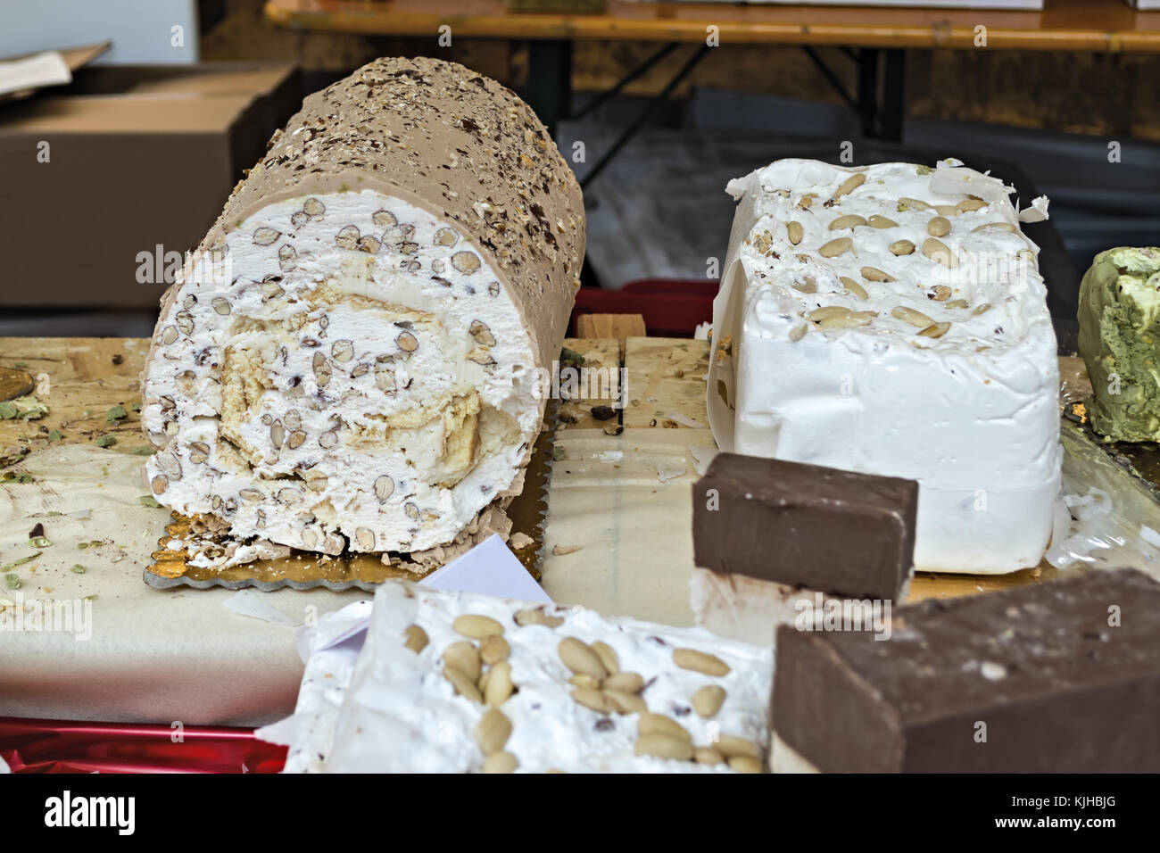 nougat cake 9 Stock Photo Alamy