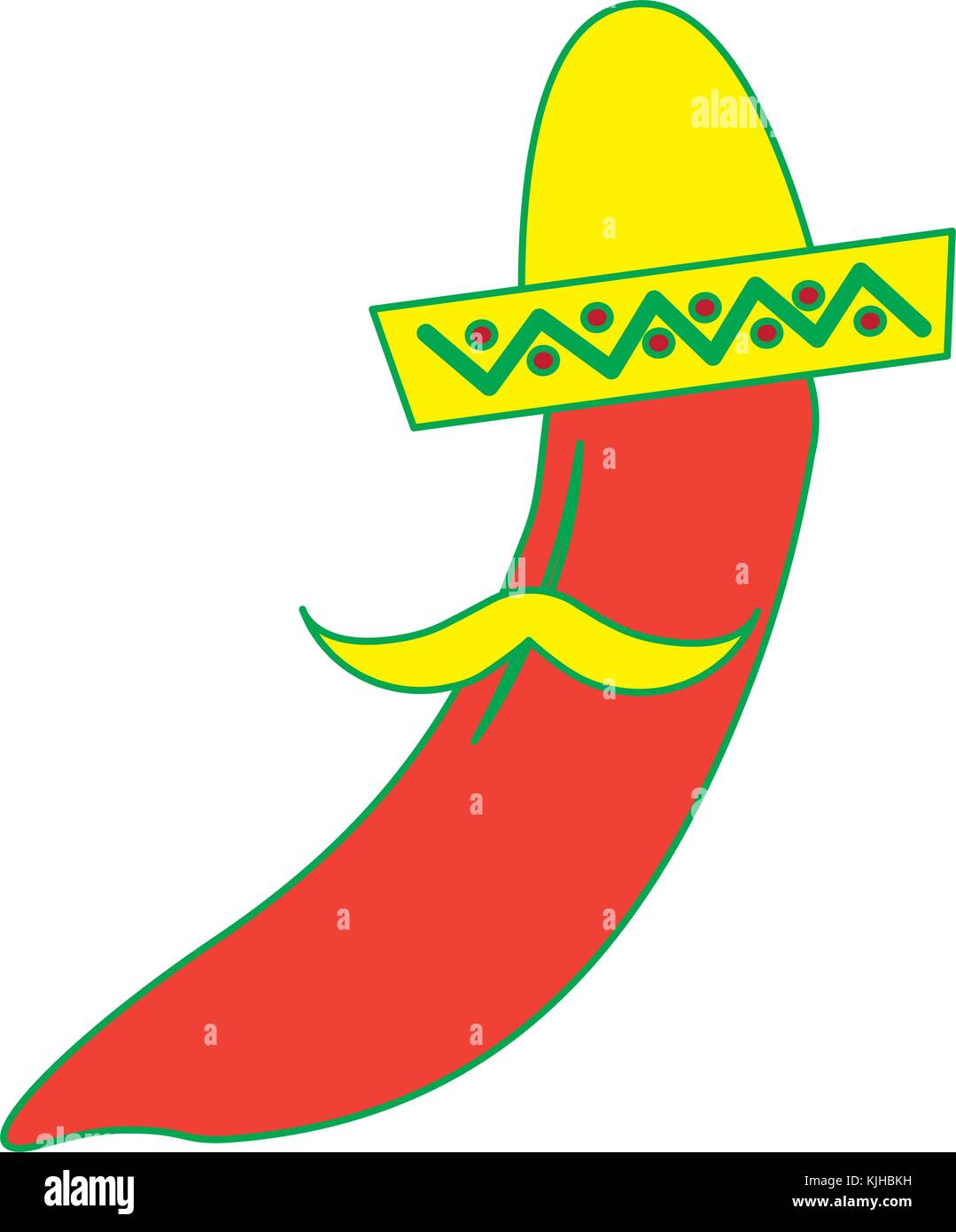 hot mexican chili pepper with hat and mustache Stock Vector Image & Art ...