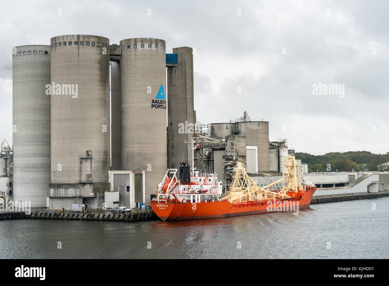 Danavik cement carrier ship in Aalborg, Denmark Stock Photo