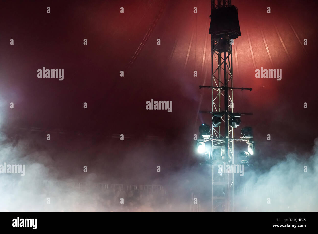 Lights and smoke in Circus Stock Photo Alamy