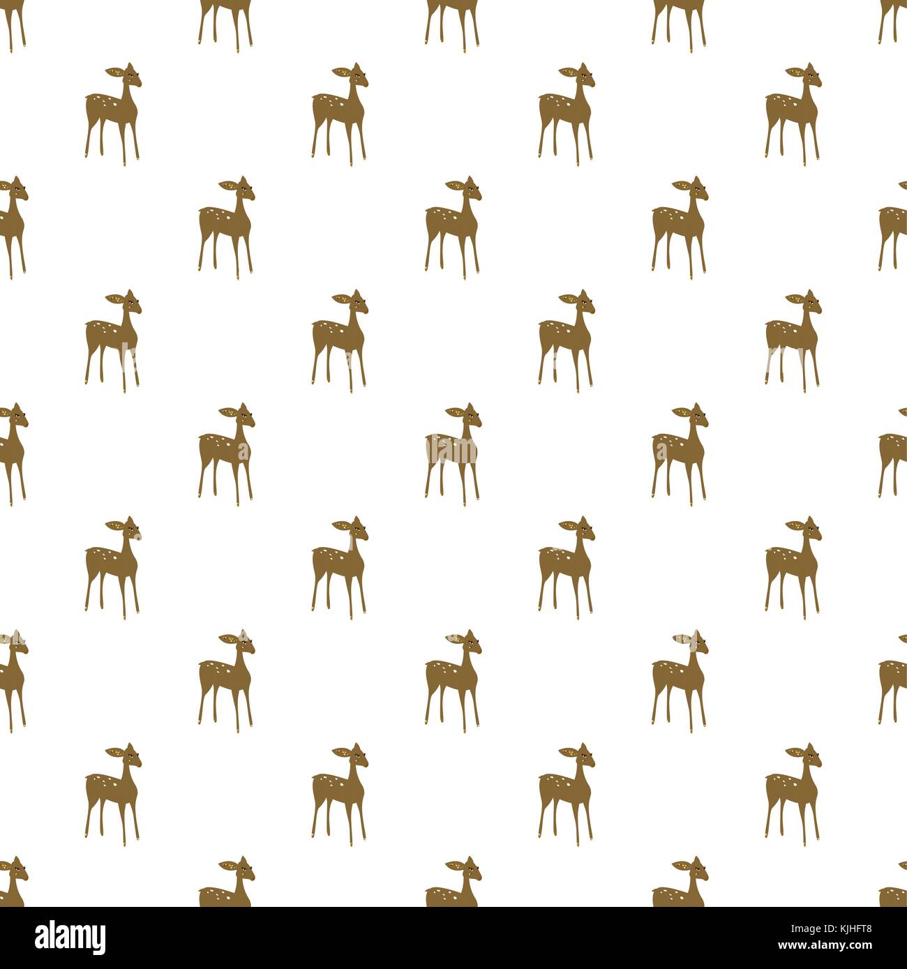 Deer cartoon vector seamless pattern Stock Vector Image & Art - Alamy