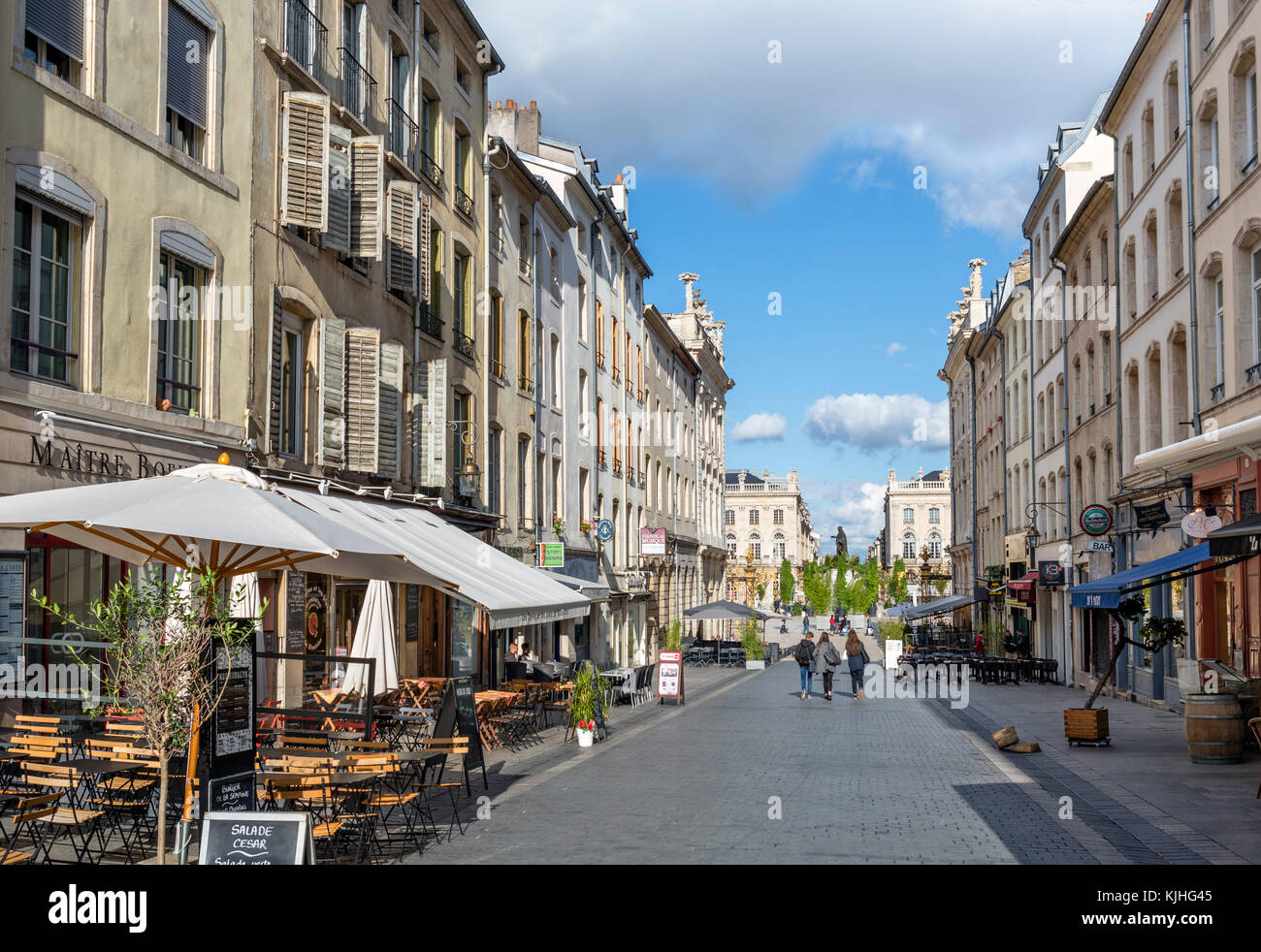 Shops and cafes on Rue Stanislas, Nancy, Lorraine, France Stock Photo Alamy